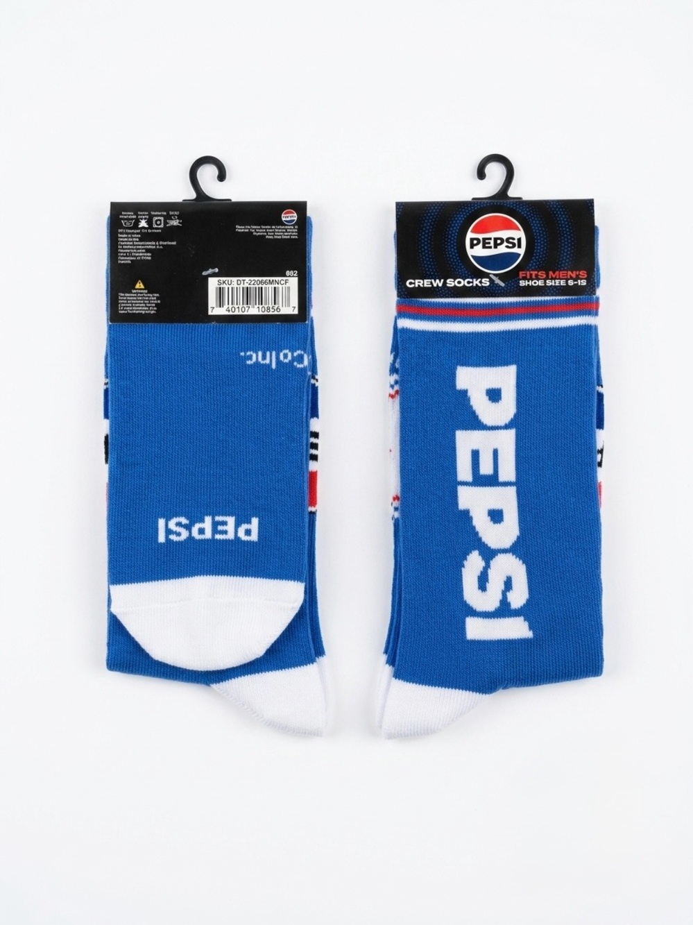 Pepsi Men's Blue Graphic Crew Socks Shoe Size 6-12 NWT